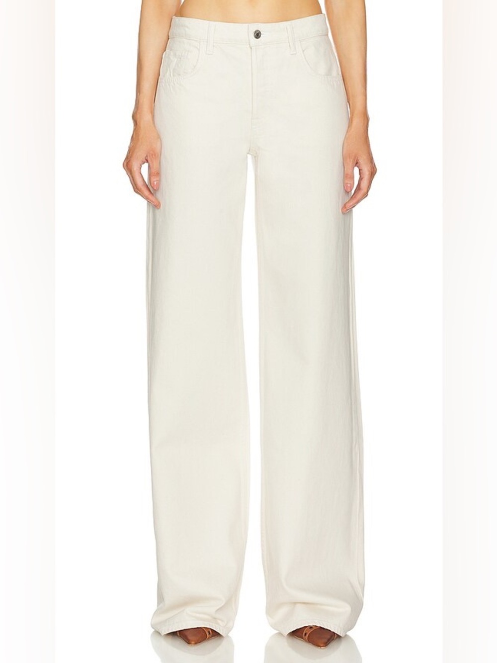 Helsa Low Tide Wide-Leg Cream Jeans Sz.24